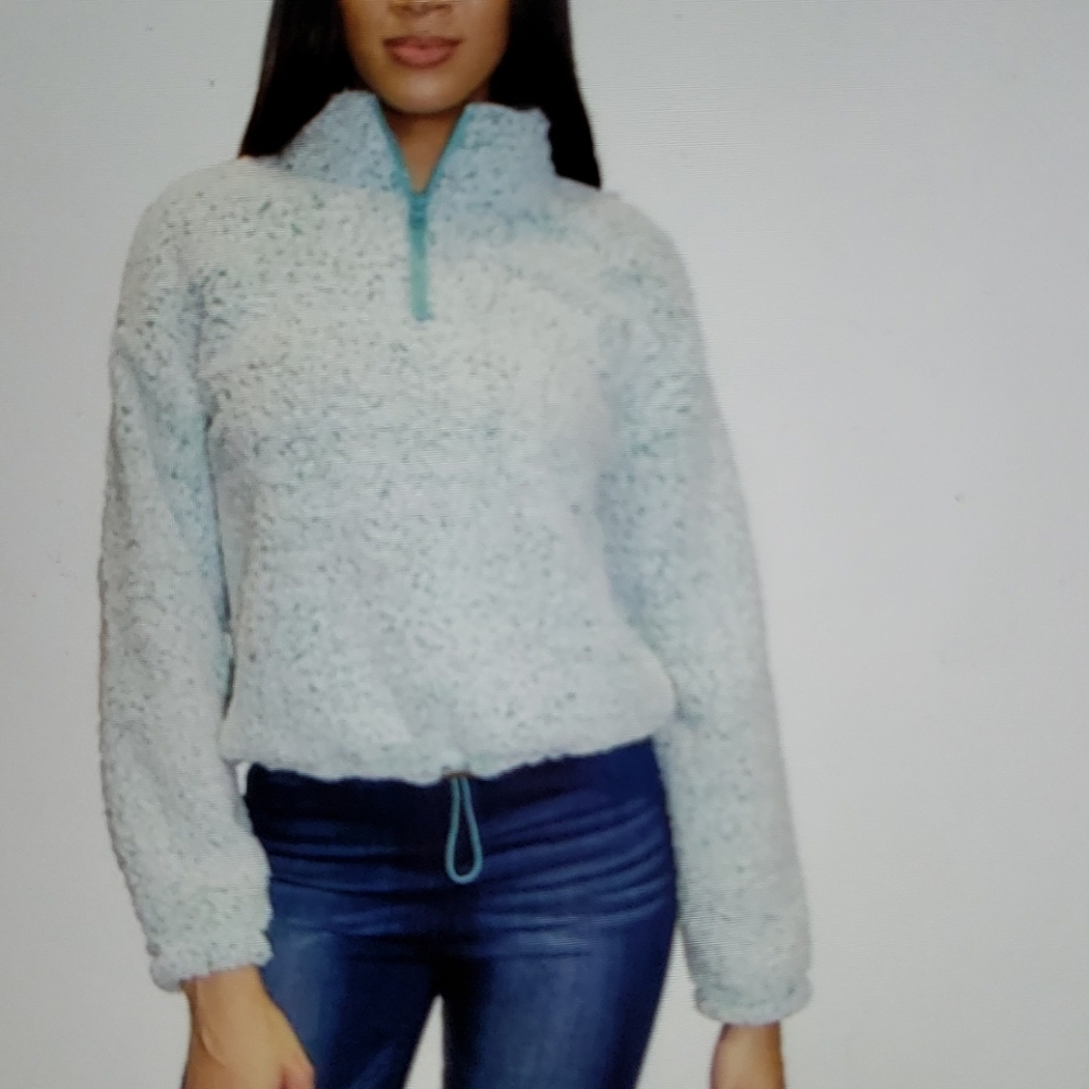 Junior's Drawstring faux-sherpa jacket